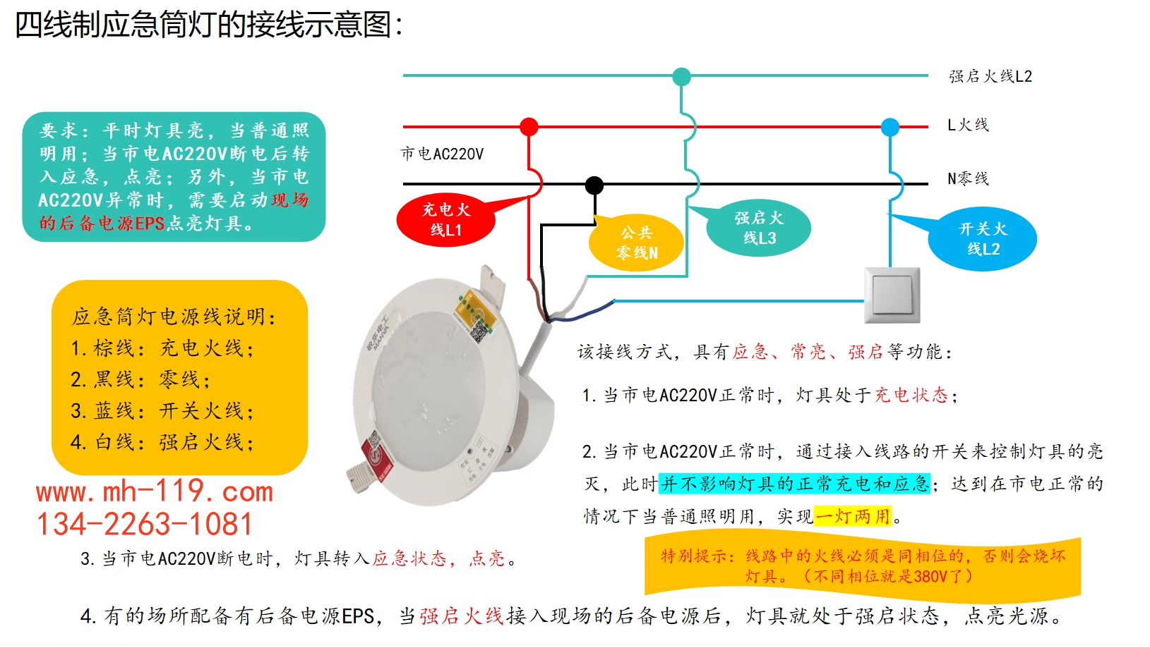 敏華四線強(qiáng)啟應(yīng)急燈接線圖.png